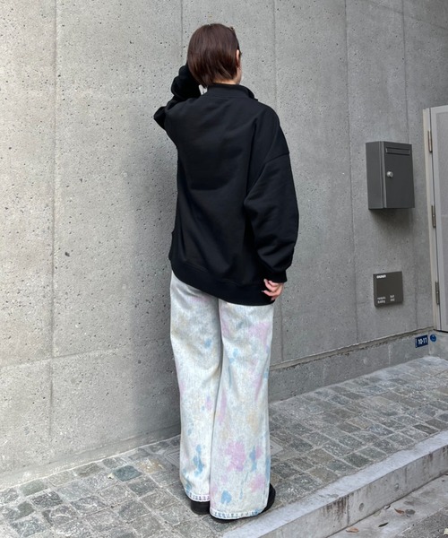 CIAOPANIC（チャオパニック）の「ハーフジップスウェット（スウェット・レディース・グレー/ブラック/サックスブルー/イエロー/ピンク・MEDIUM/LARGE）」の8枚目の写真