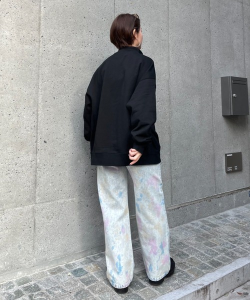 CIAOPANIC（チャオパニック）の「ハーフジップスウェット（スウェット・レディース・グレー/ブラック/サックスブルー/イエロー/ピンク・MEDIUM/LARGE）」の9枚目の写真