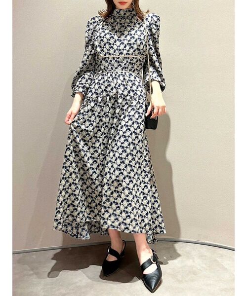 dazzlin（ダズリン）の「ストライプアンティークフラワーワンピース（ワンピース・レディース・アイボリー/ネイビー・FREE）」の3枚目の写真