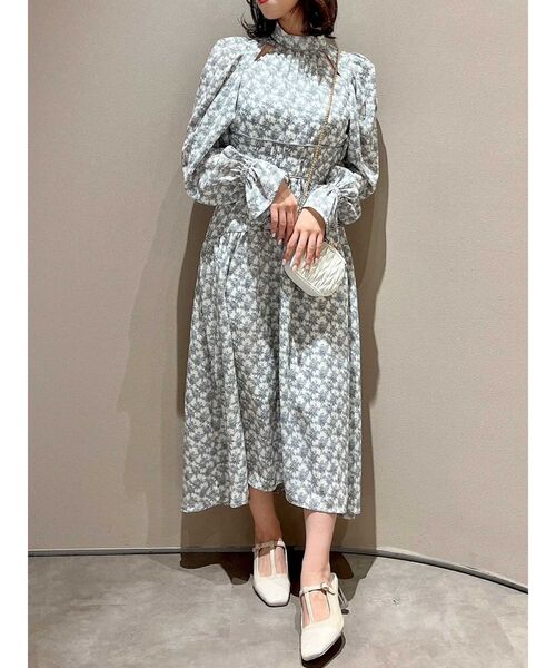 dazzlin（ダズリン）の「ストライプアンティークフラワーワンピース（ワンピース・レディース・アイボリー/ネイビー・FREE）」の9枚目の写真