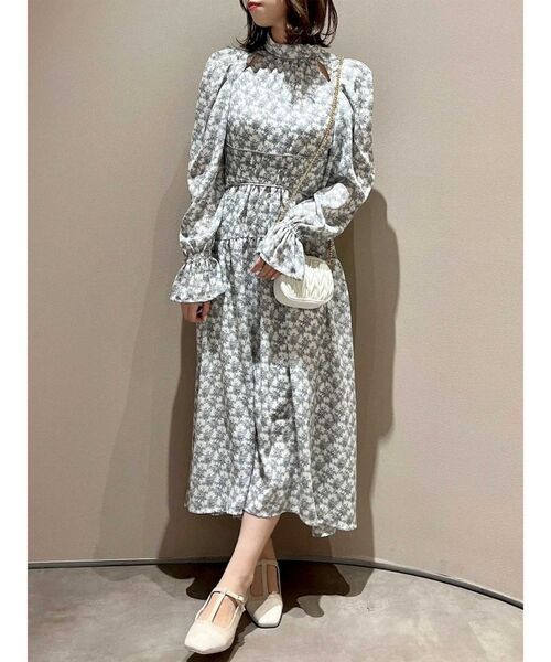 dazzlin（ダズリン）の「ストライプアンティークフラワーワンピース（ワンピース・レディース・アイボリー/ネイビー・FREE）」の10枚目の写真