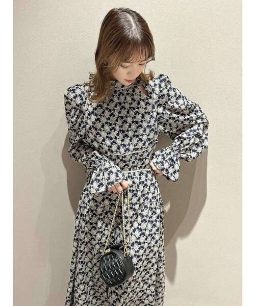 dazzlin（ダズリン）の「ストライプアンティークフラワーワンピース（ワンピース・レディース・アイボリー/ネイビー・FREE）」の14枚目の写真