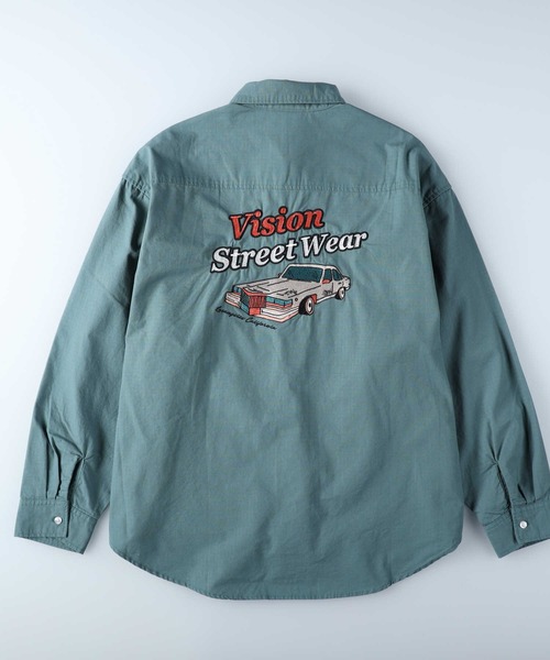 VISION STREET WEAR(ヴィジョンストリートウェア)の「【VISION STREET】レーシングリップシャツ(シャツ/ブラウス・メンズ・オフホワイト/グリーン/ピンク・M/L/XL)」の5枚目の写真