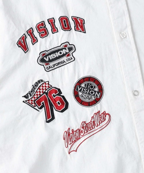 VISION STREET WEAR(ヴィジョンストリートウェア)の「【VISION STREET】レーシングリップシャツ(シャツ/ブラウス・メンズ・オフホワイト/グリーン/ピンク・M/L/XL)」の7枚目の写真