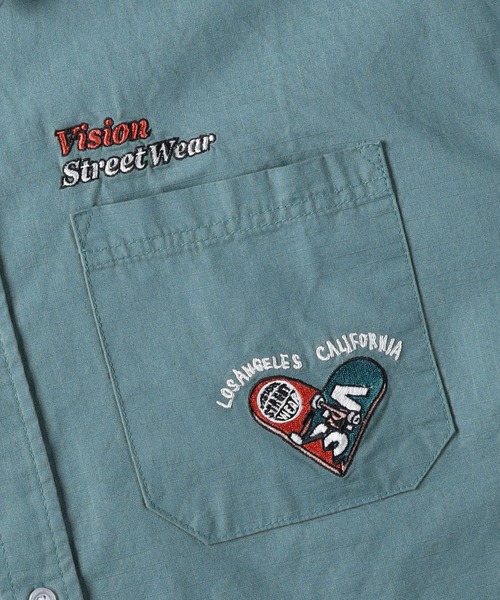VISION STREET WEAR(ヴィジョンストリートウェア)の「【VISION STREET】レーシングリップシャツ(シャツ/ブラウス・メンズ・オフホワイト/グリーン/ピンク・M/L/XL)」の12枚目の写真