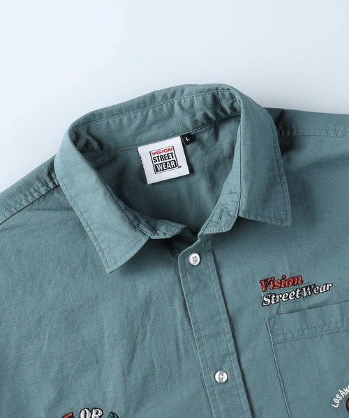 VISION STREET WEAR(ヴィジョンストリートウェア)の「【VISION STREET】レーシングリップシャツ(シャツ/ブラウス・メンズ・オフホワイト/グリーン/ピンク・M/L/XL)」の15枚目の写真