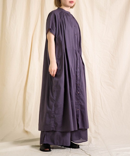 Brocante（ブロカント）の「[Brocante / ブロカント] インドボイル フロンセワンピース（ワンピース・レディース・ロイヤルブルー/ミント/ブラック/チャコールグレー/ベージュ/レモンイエロー・2）」の12枚目の写真