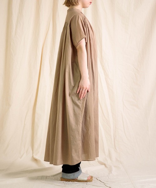 Brocante（ブロカント）の「[Brocante / ブロカント] インドボイル フロンセワンピース（ワンピース・レディース・ロイヤルブルー/ミント/ブラック/チャコールグレー/ベージュ/レモンイエロー・2）」の13枚目の写真
