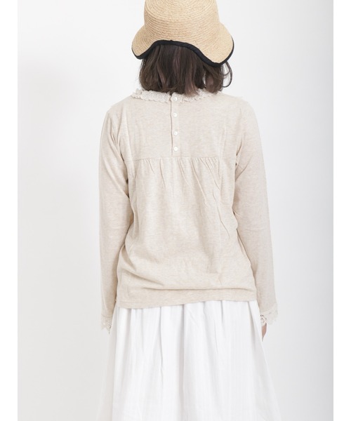 Samansa Mos2(サマンサ モスモス)の「ラウンドネックレースカットソー(Tシャツ/カットソー・レディース・オフホワイト/ベージュ/ブラック・フリ-)」の17枚目の写真