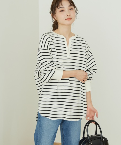 AMERICAN HOLIC（アメリカンホリック）の「スキッパーワッフルプルオーバー（Tシャツ/カットソー・レディース・オフホワイト/イエロー/その他9・M/L）」の3枚目の写真