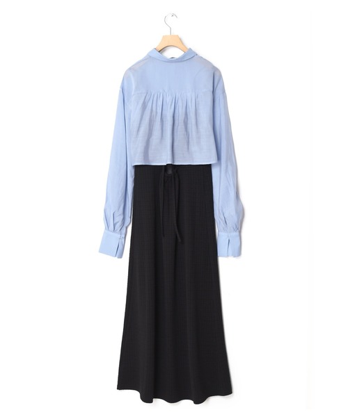 【超美品】W closet ダブルクローゼット七分袖シャツジャケットバックリボン w closet（ダブルクローゼット）の「シアー袖リボンショート丈