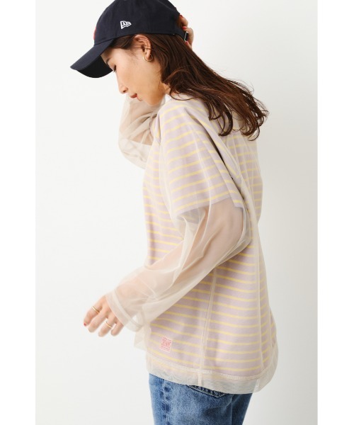 RODEO CROWNS WIDE BOWL(ロデオクラウンズワイドボウル)の「チュール レイヤードボーダ Tシャツ(Tシャツ/カットソー・レディース・オレンジ系その他/ベージュ系その他/グリーン系その他・FREE)」の4枚目の写真