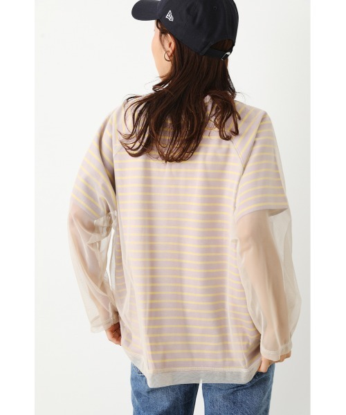 RODEO CROWNS WIDE BOWL(ロデオクラウンズワイドボウル)の「チュール レイヤードボーダ Tシャツ(Tシャツ/カットソー・レディース・オレンジ系その他/ベージュ系その他/グリーン系その他・FREE)」の5枚目の写真