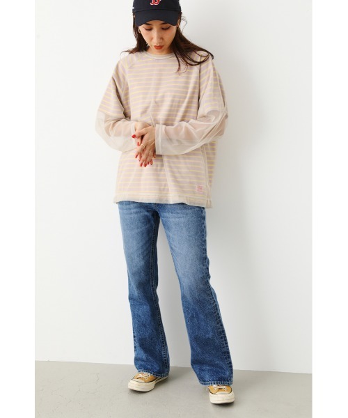 RODEO CROWNS WIDE BOWL(ロデオクラウンズワイドボウル)の「チュール レイヤードボーダ Tシャツ(Tシャツ/カットソー・レディース・オレンジ系その他/ベージュ系その他/グリーン系その他・FREE)」の6枚目の写真