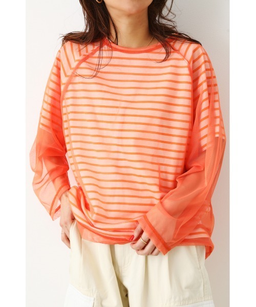 RODEO CROWNS WIDE BOWL(ロデオクラウンズワイドボウル)の「チュール レイヤードボーダ Tシャツ(Tシャツ/カットソー・レディース・オレンジ系その他/ベージュ系その他/グリーン系その他・FREE)」の13枚目の写真