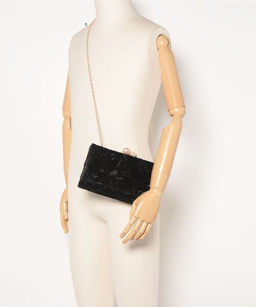 Cupid Heart（キューピッドハート）の「【Cupid Heart】結婚式バッグ　刺繍レースクラッチバッグ（クラッチバッグ・レディース・ブラック/ベージュ・MEDIUM）」の13枚目の写真