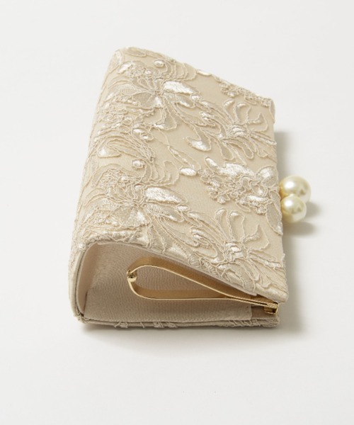 Cupid Heart（キューピッドハート）の「【Cupid Heart】結婚式バッグ　刺繍レースクラッチバッグ（クラッチバッグ・レディース・ブラック/ベージュ・MEDIUM）」の9枚目の写真