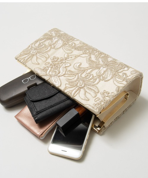 Cupid Heart（キューピッドハート）の「【Cupid Heart】結婚式バッグ　刺繍レースクラッチバッグ（クラッチバッグ・レディース・ブラック/ベージュ・MEDIUM）」の18枚目の写真