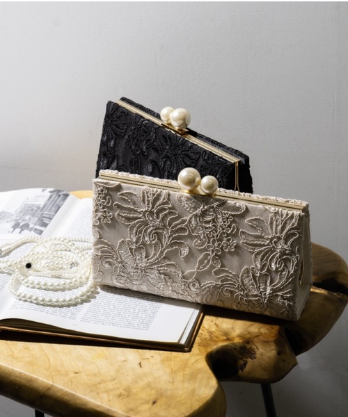 Cupid Heart】結婚式バッグ 刺繍レースクラッチバッグ（クラッチバッグ