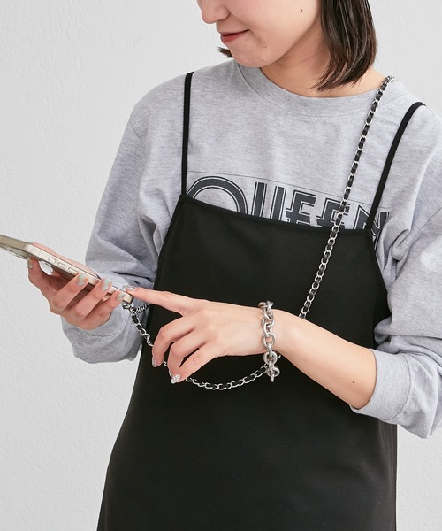 CIAOPANIC TYPY(チャオパニックティピー)の「【WEB限定】【2WAY】レザーチェーンスマホショルダー(スマホグッズ・レディース・ブラック・ONE SIZE)」の2枚目の写真