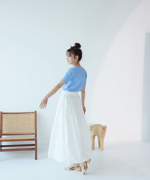 Girly Doll（ガーリードール）の「ティアードギャザーフレアスカート（スカート・レディース・チェック/ホワイト/カーキ/グレー/ブラック・M/L）」の12枚目の写真