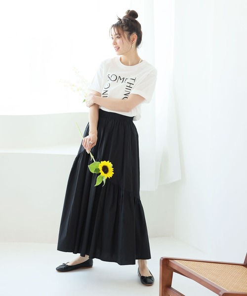 Girly Doll（ガーリードール）の「ティアードギャザーフレアスカート（スカート・レディース・チェック/ホワイト/カーキ/グレー/ブラック・M/L）」の16枚目の写真