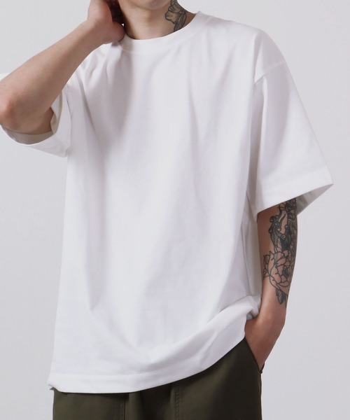 Sunny Smith(サニースミス)の「Sunnysmith 11.6ウルトラヘビーオンス Champion Plating Heavy 半袖Tシャツ(Tシャツ/カットソー・メンズ・チャコール/オフホワイト/ブラック・M/L)」の22枚目の写真