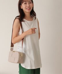 【接触冷感／UVカット】コットンUSA裾ラウンドノースリプルオーバー