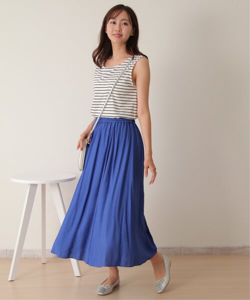 ikka（イッカ）の「【接触冷感／UVカット】コットンUSA裾ラウンドノースリプルオーバー（タンクトップ・レディース・ブラック/オフホワイト/その他2・M/L/S）」の7枚目の写真