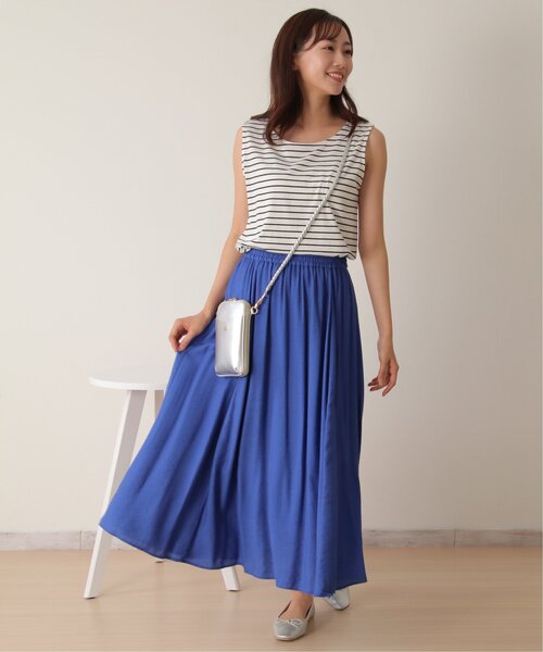 ikka（イッカ）の「【接触冷感／UVカット】コットンUSA裾ラウンドノースリプルオーバー（タンクトップ・レディース・ブラック/オフホワイト/その他2・M/L/S）」の8枚目の写真