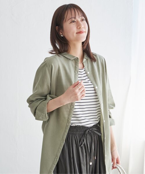 ikka（イッカ）の「【接触冷感／UVカット】コットンUSA裾ラウンドノースリプルオーバー（タンクトップ・レディース・ブラック/オフホワイト/その他2・M/L/S）」の9枚目の写真