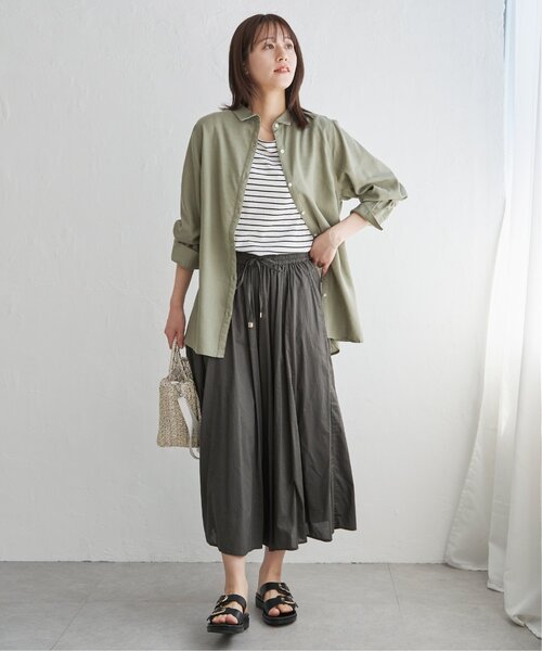 ikka（イッカ）の「【接触冷感／UVカット】コットンUSA裾ラウンドノースリプルオーバー（タンクトップ・レディース・ブラック/オフホワイト/その他2・M/L/S）」の10枚目の写真