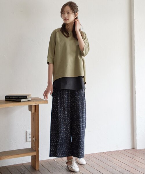 ikka（イッカ）の「【接触冷感／UVカット】コットンUSA裾ラウンドノースリプルオーバー（タンクトップ・レディース・ブラック/オフホワイト/その他2・M/L/S）」の19枚目の写真