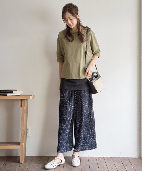 ikka（イッカ）の「【接触冷感／UVカット】コットンUSA裾ラウンドノースリプルオーバー（タンクトップ・レディース・ブラック/オフホワイト/その他2・M/L/S）」の20枚目の写真