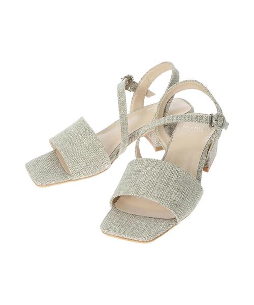 Te chichi TERRASSE(テチチテラス)の「リネンライク斜めストラップサンダル(サンダル・レディース・ベージュ/ブラック/オフホワイト・MEDIUM/LARGE)」の5枚目の写真