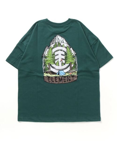 ELEMENT（エレメント）の「ELEMENT/エレメント オーバーサイズ UVケア/速乾 バックプリントTシャツ/半袖Tシャツ BD021-248（Tシャツ/カットソー・メンズ・グリーン/ブラック×グリーン/ホワイト×グリーン・XL/L/M）」の6枚目の写真