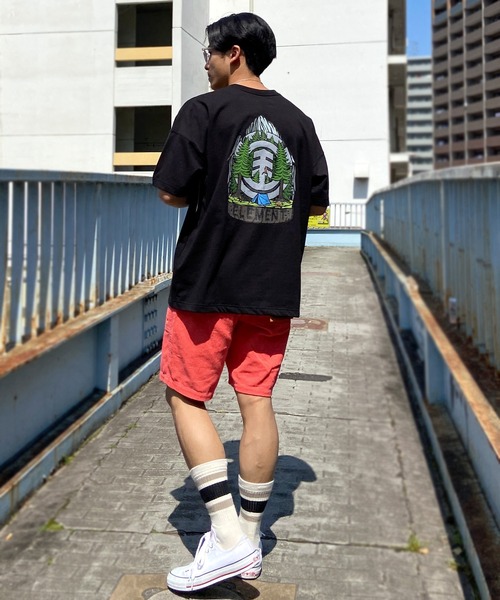 ELEMENT（エレメント）の「ELEMENT/エレメント オーバーサイズ UVケア/速乾 バックプリントTシャツ/半袖Tシャツ BD021-248（Tシャツ/カットソー・メンズ・グリーン/ブラック×グリーン/ホワイト×グリーン・XL/L/M）」の18枚目の写真