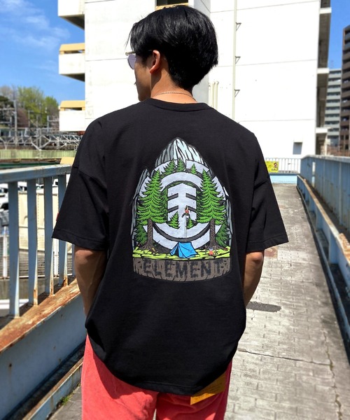 ELEMENT（エレメント）の「ELEMENT/エレメント オーバーサイズ UVケア/速乾 バックプリントTシャツ/半袖Tシャツ BD021-248（Tシャツ/カットソー・メンズ・グリーン/ブラック×グリーン/ホワイト×グリーン・XL/L/M）」の15枚目の写真