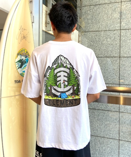 ELEMENT（エレメント）の「ELEMENT/エレメント オーバーサイズ UVケア/速乾 バックプリントTシャツ/半袖Tシャツ BD021-248（Tシャツ/カットソー・メンズ・グリーン/ブラック×グリーン/ホワイト×グリーン・XL/L/M）」の9枚目の写真