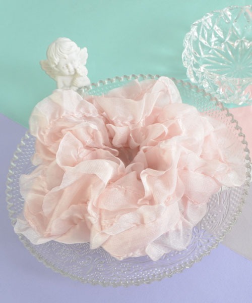 Mayree（メイリー）の「【urge select】パステルカラー ティアード シュシュ（シュシュ・レディース・ピンク/ホワイト/グリーン/パープル・FREE）」の4枚目の写真