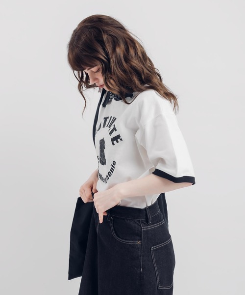 MUHET(ミュエータ)の「BEARリンガーTシャツ(Tシャツ/カットソー・レディース・ボルドー/マスタード/ネイビー・X-LARGE/MEDIUM)」の18枚目の写真