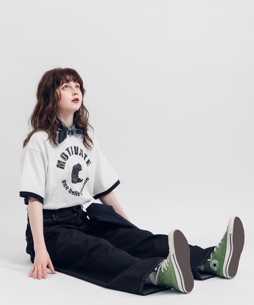 MUHET(ミュエータ)の「BEARリンガーTシャツ(Tシャツ/カットソー・レディース・ボルドー/マスタード/ネイビー・X-LARGE/MEDIUM)」の4枚目の写真