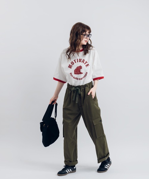 MUHET(ミュエータ)の「BEARリンガーTシャツ(Tシャツ/カットソー・レディース・ボルドー/マスタード/ネイビー・X-LARGE/MEDIUM)」の15枚目の写真