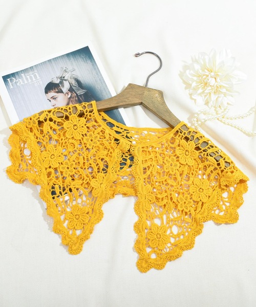 Felt-Maglietta（フェルトマリエッタ）の「レースつけ襟（付け襟・レディース・キャメル/イエロー/ベージュ/グリーン/グレー・FREE）」の10枚目の写真