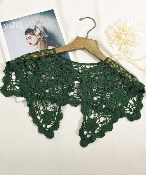 Felt-Maglietta（フェルトマリエッタ）の「レースつけ襟（付け襟・レディース・キャメル/イエロー/ベージュ/グリーン/グレー・FREE）」の11枚目の写真