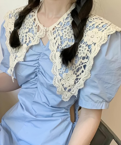 Felt-Maglietta（フェルトマリエッタ）の「レースつけ襟（付け襟・レディース・キャメル/イエロー/ベージュ/グリーン/グレー・FREE）」の16枚目の写真