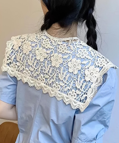 Felt-Maglietta（フェルトマリエッタ）の「レースつけ襟（付け襟・レディース・キャメル/イエロー/ベージュ/グリーン/グレー・FREE）」の17枚目の写真