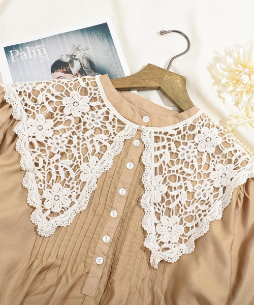 Felt-Maglietta（フェルトマリエッタ）の「レースつけ襟（付け襟・レディース・キャメル/イエロー/ベージュ/グリーン/グレー・FREE）」の18枚目の写真