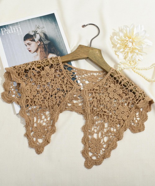 Felt-Maglietta（フェルトマリエッタ）の「レースつけ襟（付け襟・レディース・キャメル/イエロー/ベージュ/グリーン/グレー・FREE）」の20枚目の写真