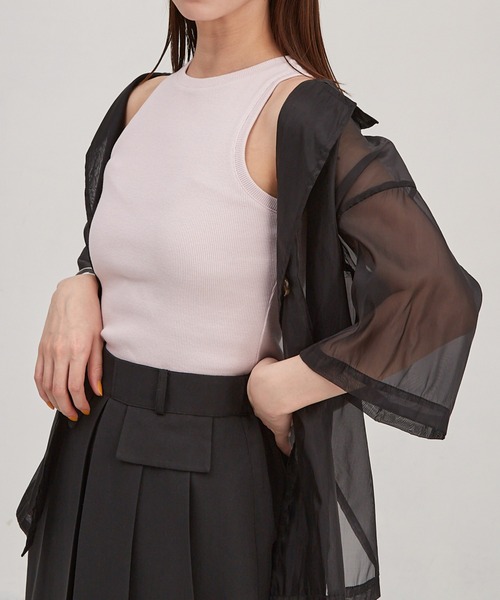 paravion（パラビオン）の「【着回し力抜群！】シンプルアメスリタンクトップ（タンクトップ・レディース・ピンク/ホワイト・FREE）」の9枚目の写真
